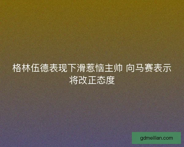 格林伍德表现下滑惹恼主帅 向马赛表示将改正态度